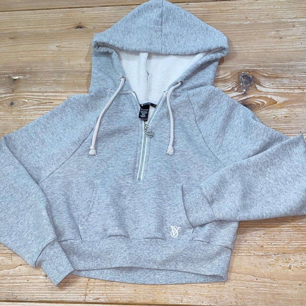 Victoria's Secret Heather Gray Zip-Up Hoodie